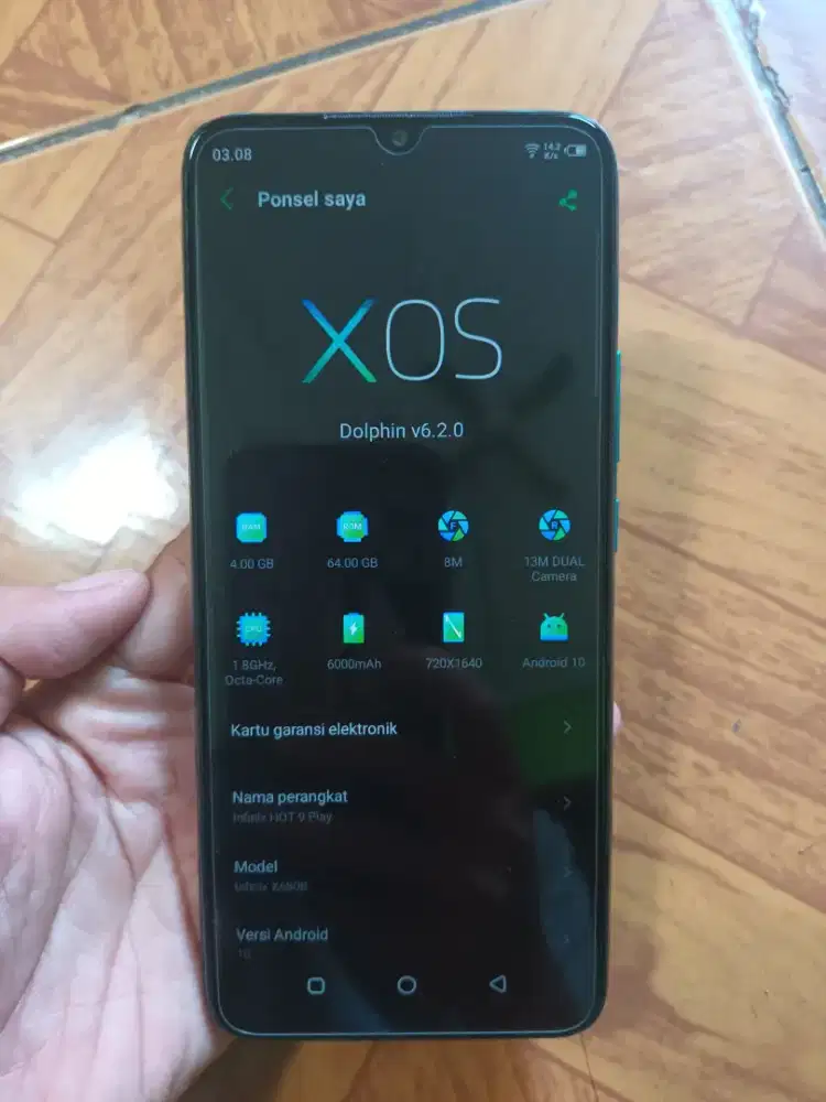 Infinix Hot 9 Play Hp Only Normal Eks Garansi Resmi
