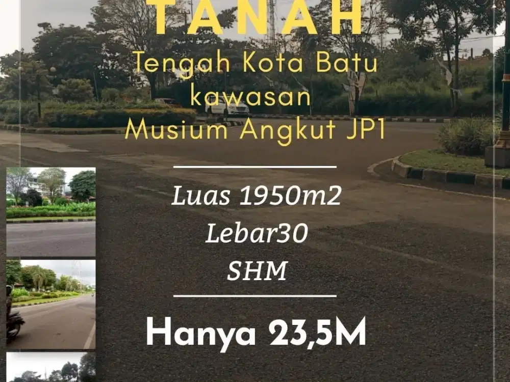 Tanah dijual di Batu Lt1950 poros aspal dekat musium angkut JP1 Agrowisata