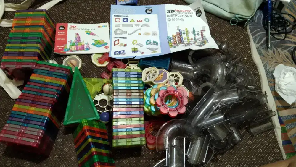 Okiedog magnetic building tiles dan magnetic cloud series