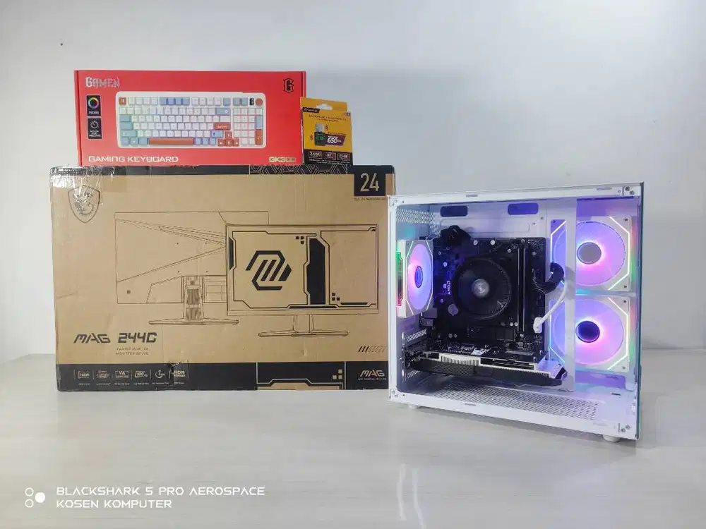 PC Fullset Buat Live Streaming Gaming Tiktok dll.VGA 8gb.LED Curved