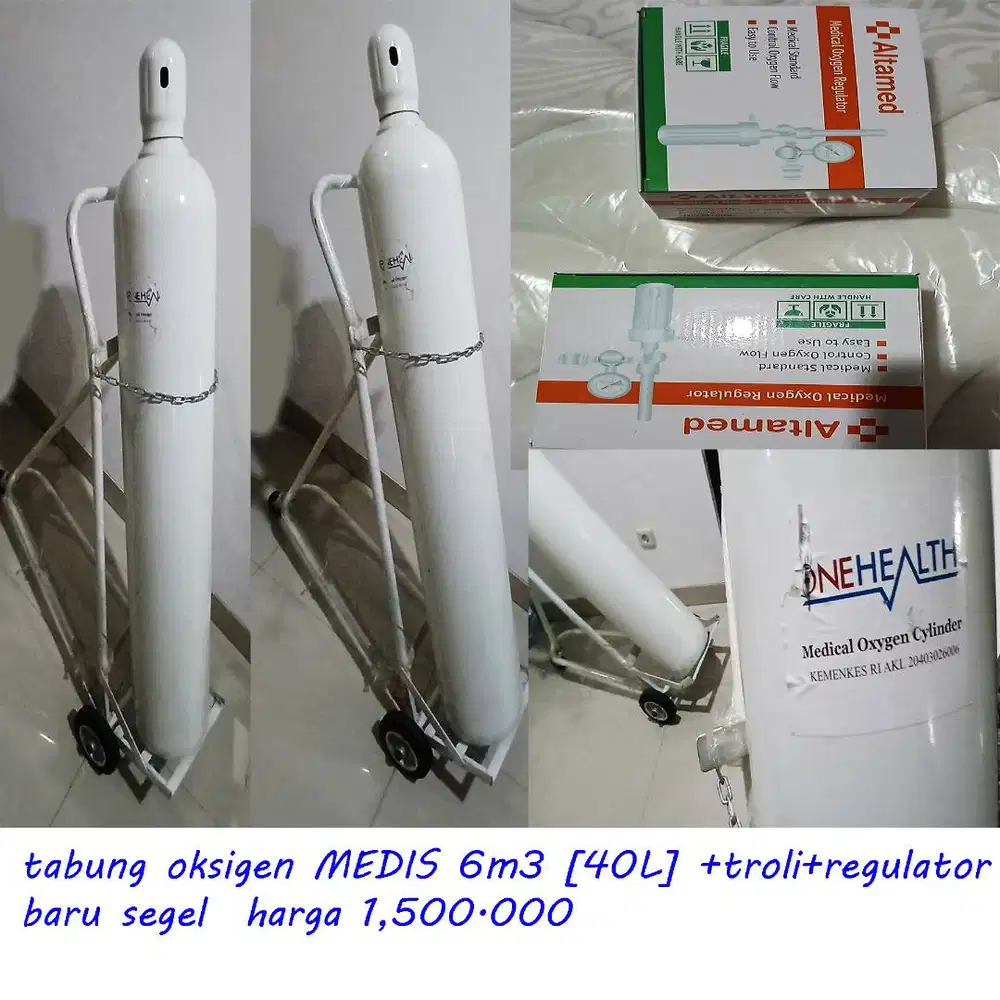 tabung oksigen kesehatan + troli