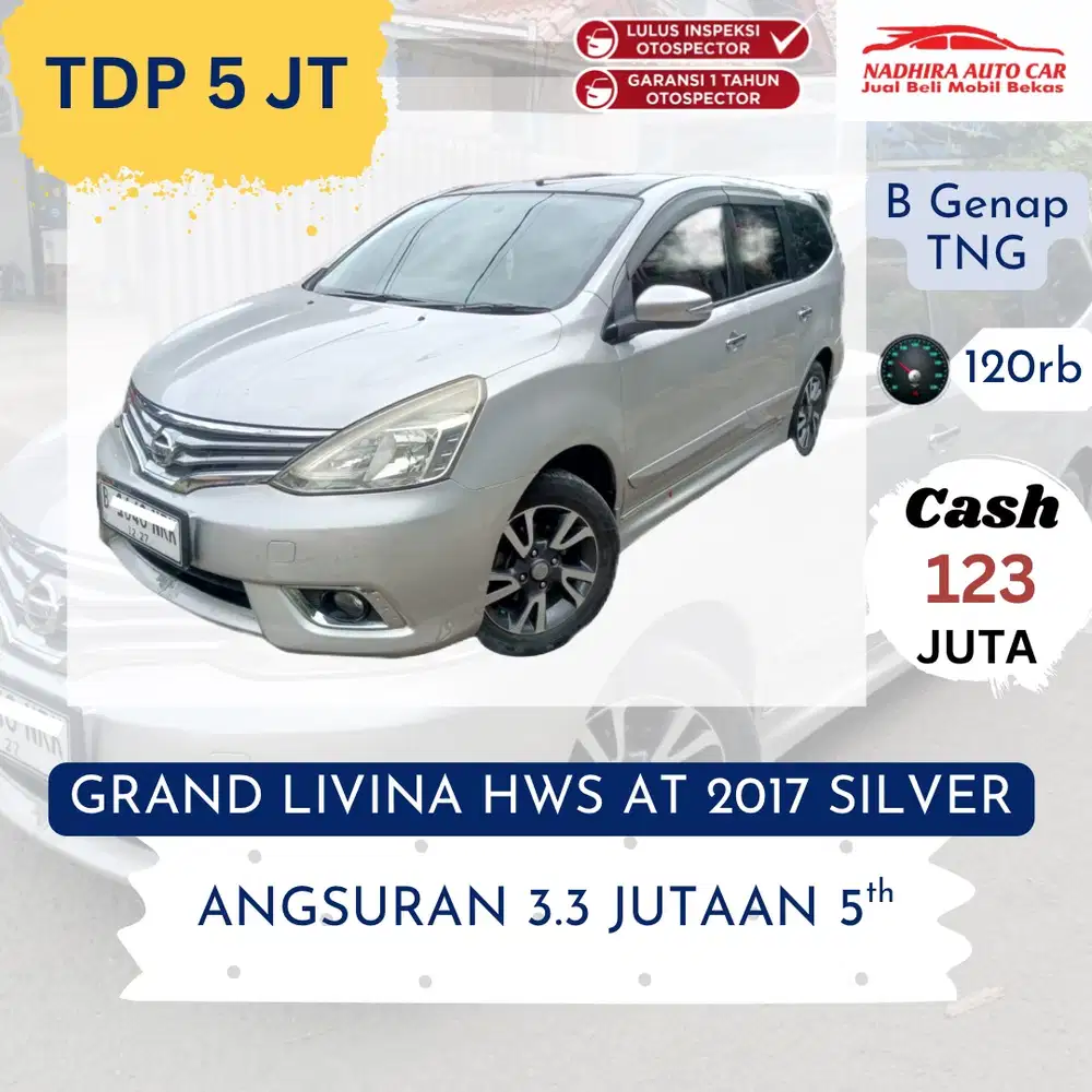 DP 5 Juta Grand Livina HWS AT 2017 Silver