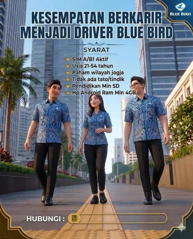 Loker driver taxi BLU BIRD