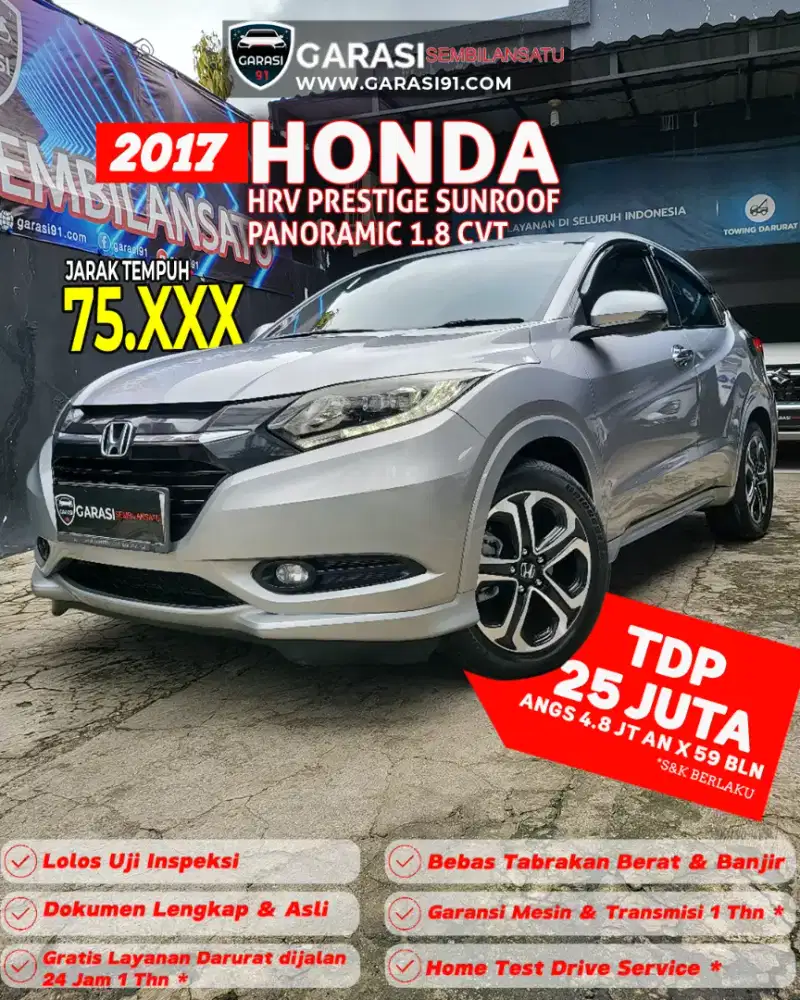 [ TDP 25 jt ] HRV prestige 1.8 Cvt 2017 sunroof panoramic