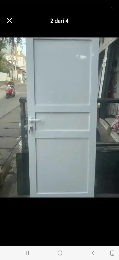 Pintu aluminium swing T220cm L100cm harga plus pasang 2,3 jt/unit