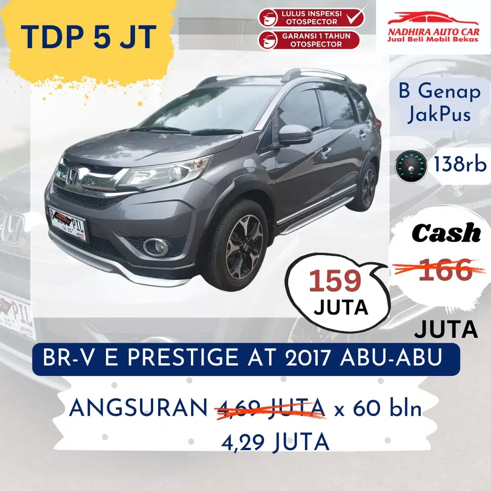 DP 5 Juta BR-V Prestige AT 2017 Abu-abu