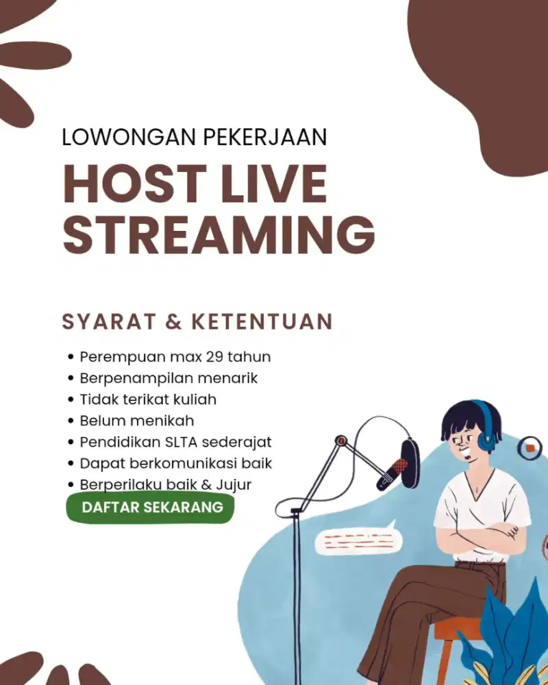 Dibutuhkan HOST LIVE STREAMING