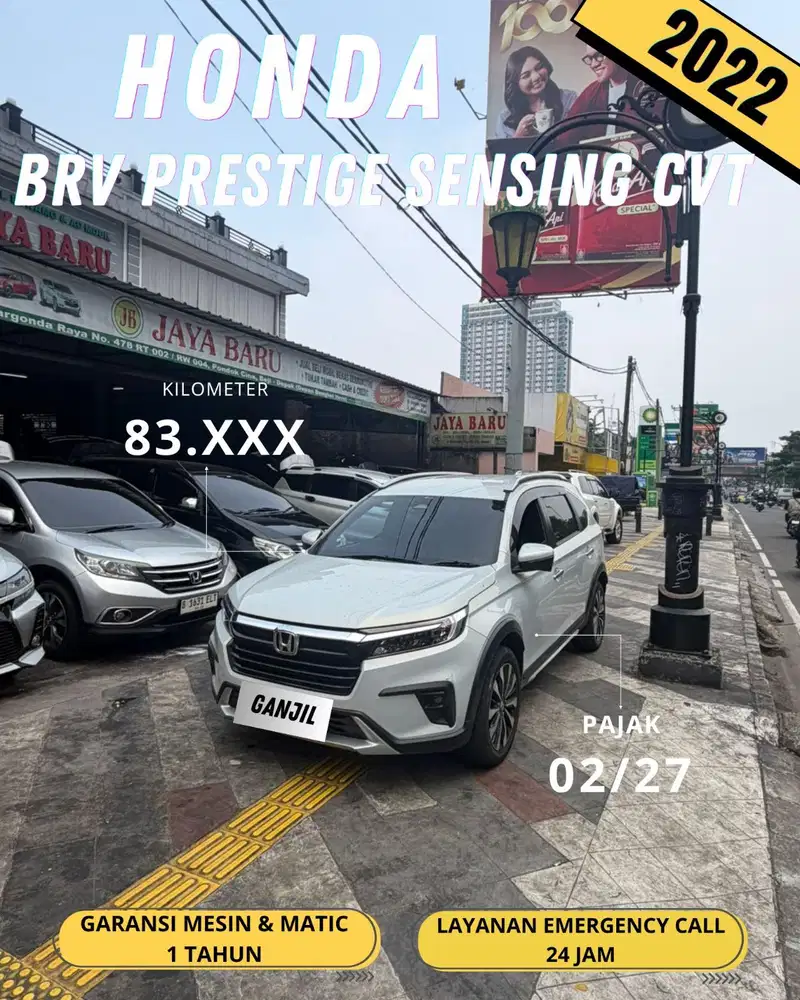 HONDA BR-V PRESTIGE SENSING 2022 CVT MATIC / GANJIL