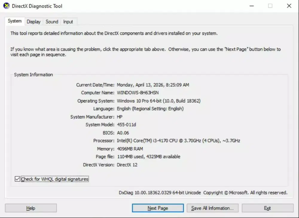 Mainboard HP Intel Core i3 Gen 4 Normal