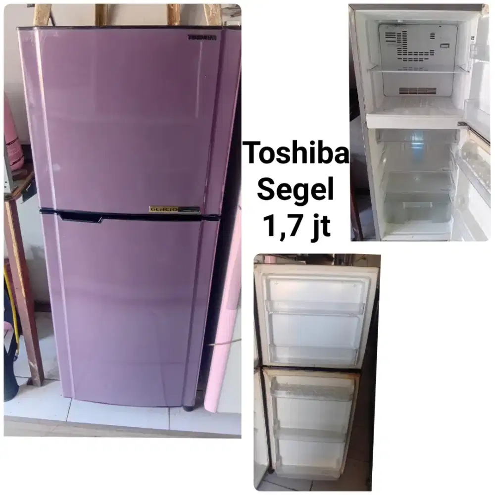 Kulkas 2 pintu merek Toshiba dingin beku bergaransi