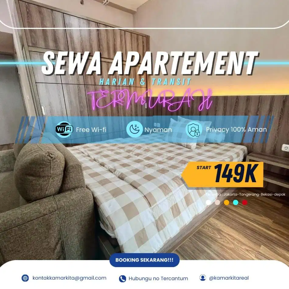 Sewa Apartemen Harian/Transit Sentra Timur Jakarta Pulogebang Termurah