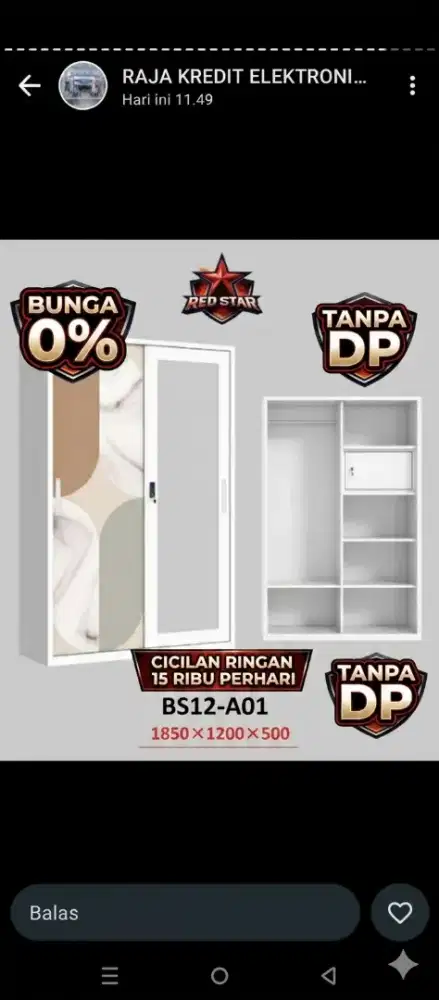 Lemari 2 pintu plat besi