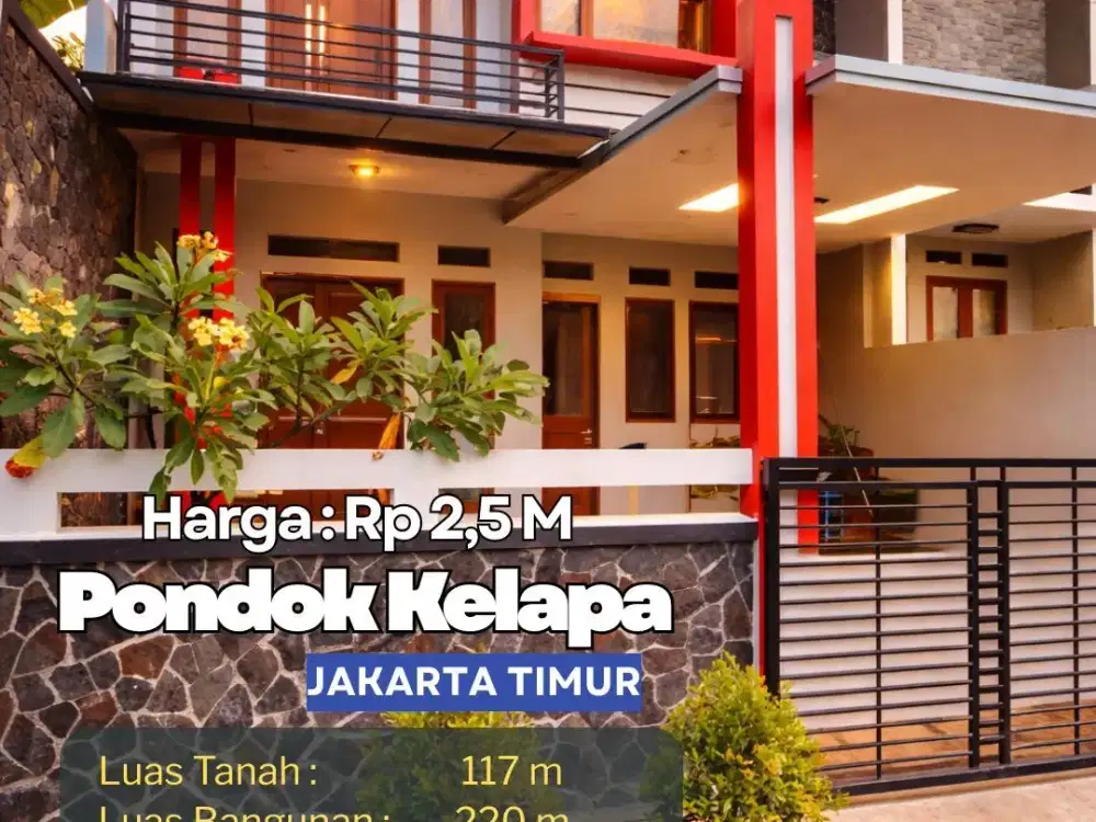 Rumah Siap Huni 2 Lantai Billymoon Pondok Kelapa, 4 KT, Bebas Banjir – 2,5M Nego S729