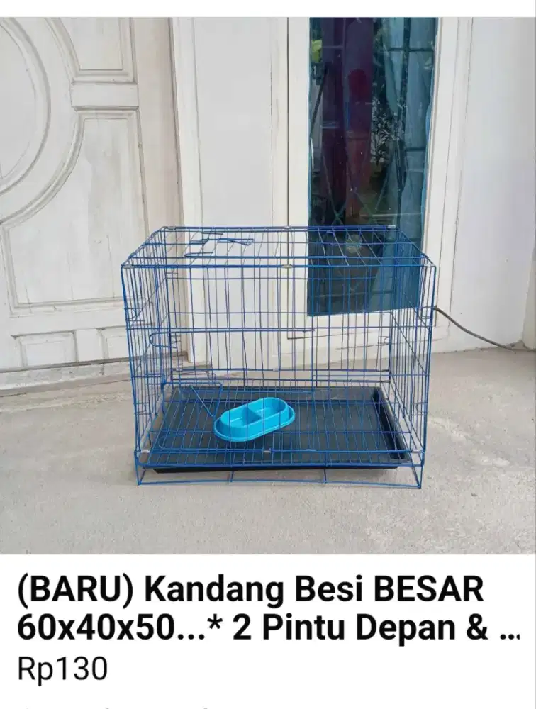 Kandang Besi BESAR ukuran 60x40x50, ada 2 Pintu Depan & Atas