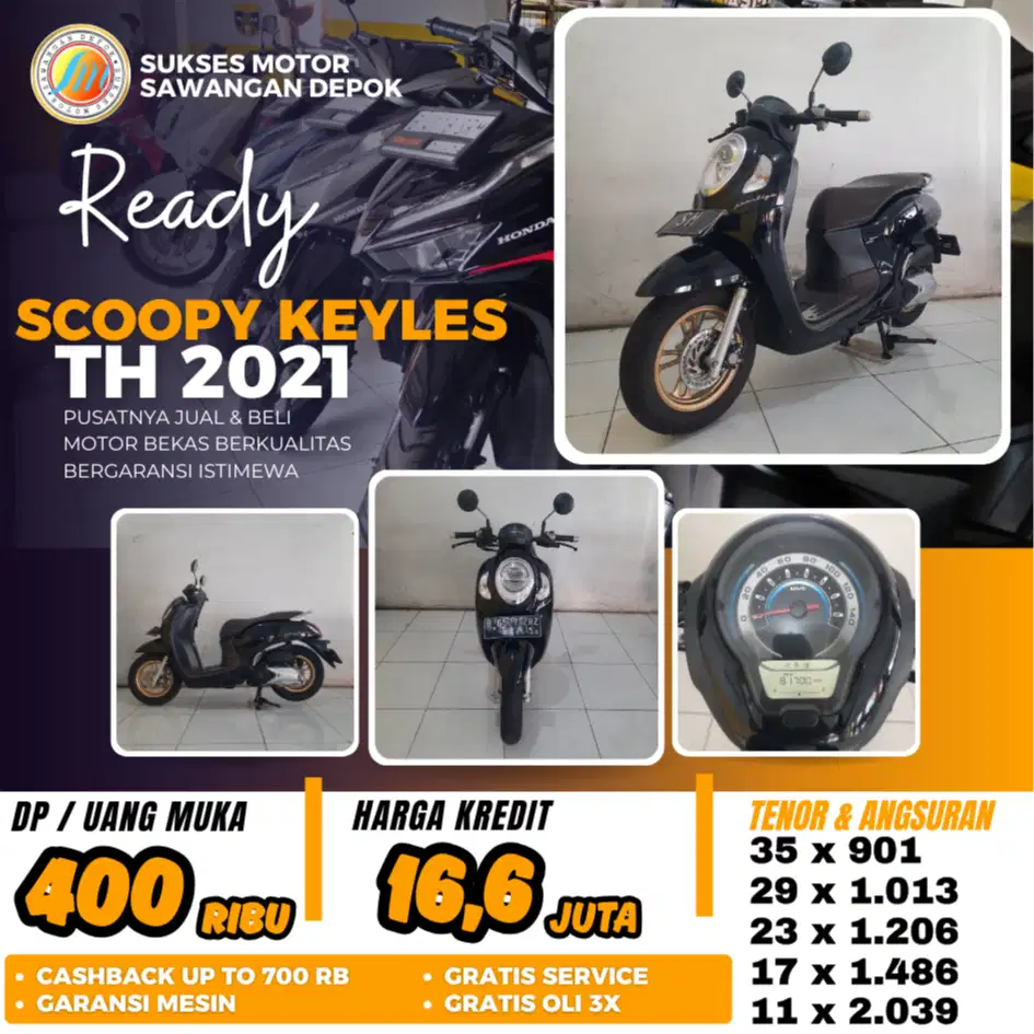 DP 400 RIBU SCOOPY NEW KEYLESS TH 2021 UNIT MULUS BERGARANSI