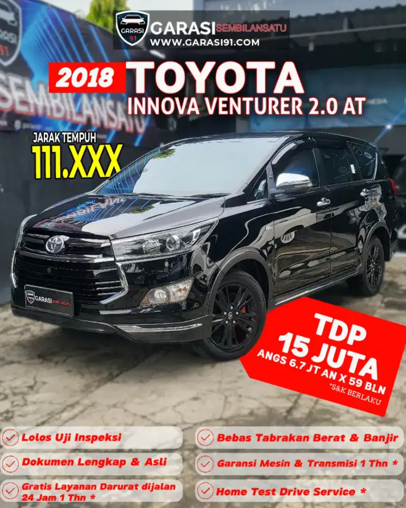 [ TDP 15 Jt ] Innova Venturer 2.0 At bensin 2018