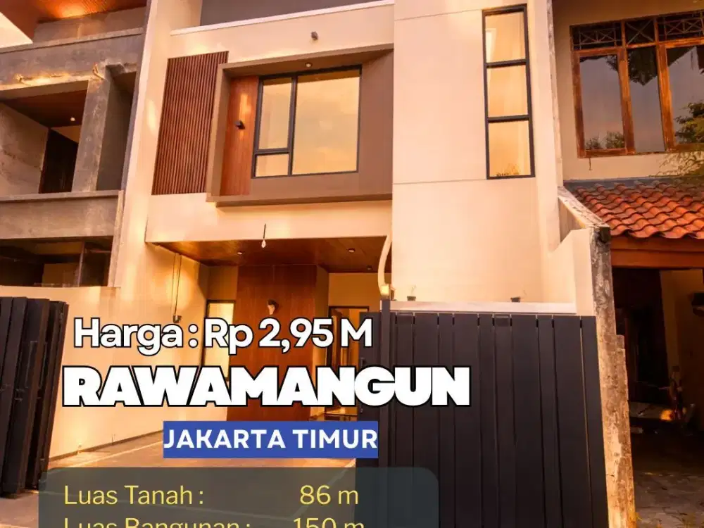 Rumah Baru Mewah 2 Lantai Pulo Asem Rawamangun, 3+1 KT, Dekat Velodrome – 2,95M S305F