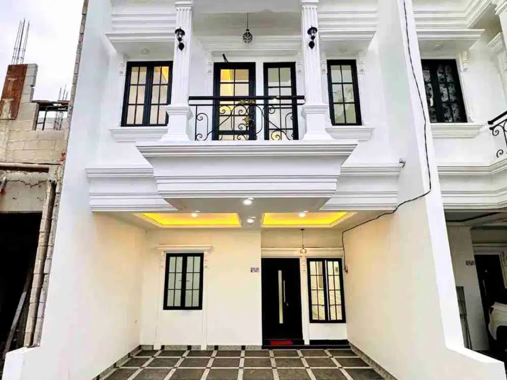 FORE SALE RUMAH BARU MODERN CLASIC ROOFTOP DALAM CLUSTER DI TANAH BARU BEJI DEPOK