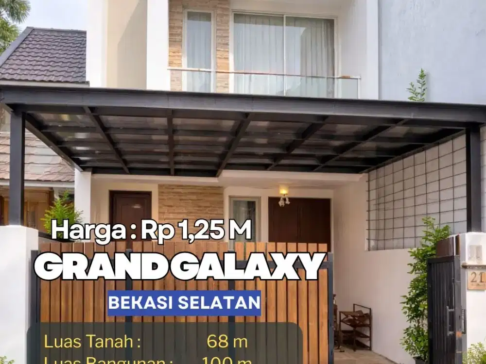Dijual Cepat! Rumah Minimalis 2 Lantai Grand Galaxy City, 2 KT – 1,25M Nego S736