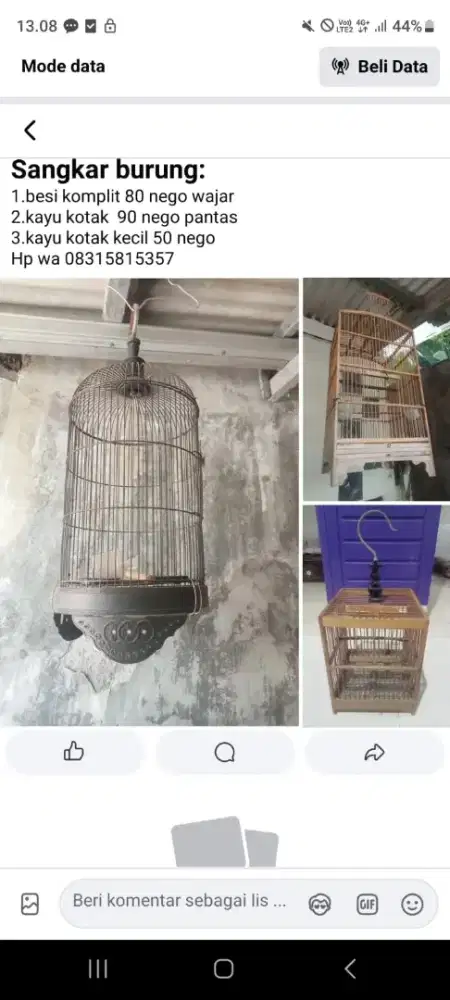 Sangkar burung kandang