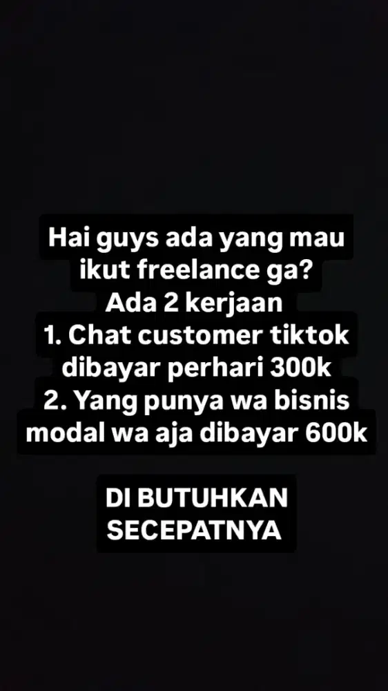 Admin freelance TikTok shop paylater kerja dari rumah
