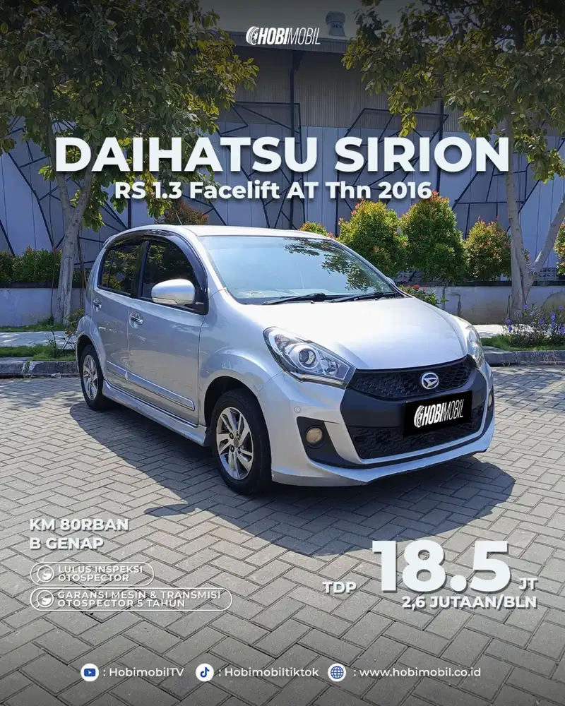 Daihatsu sirion RS 1.3 at 2016 garansi mesin transmisi 5th