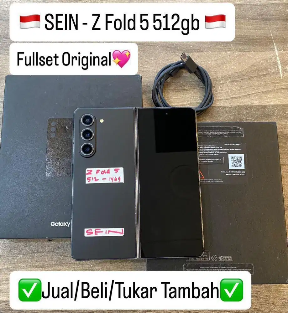Samsung Zfold 5 12/512 Gb Black Resmi Sein Bisa cicilan