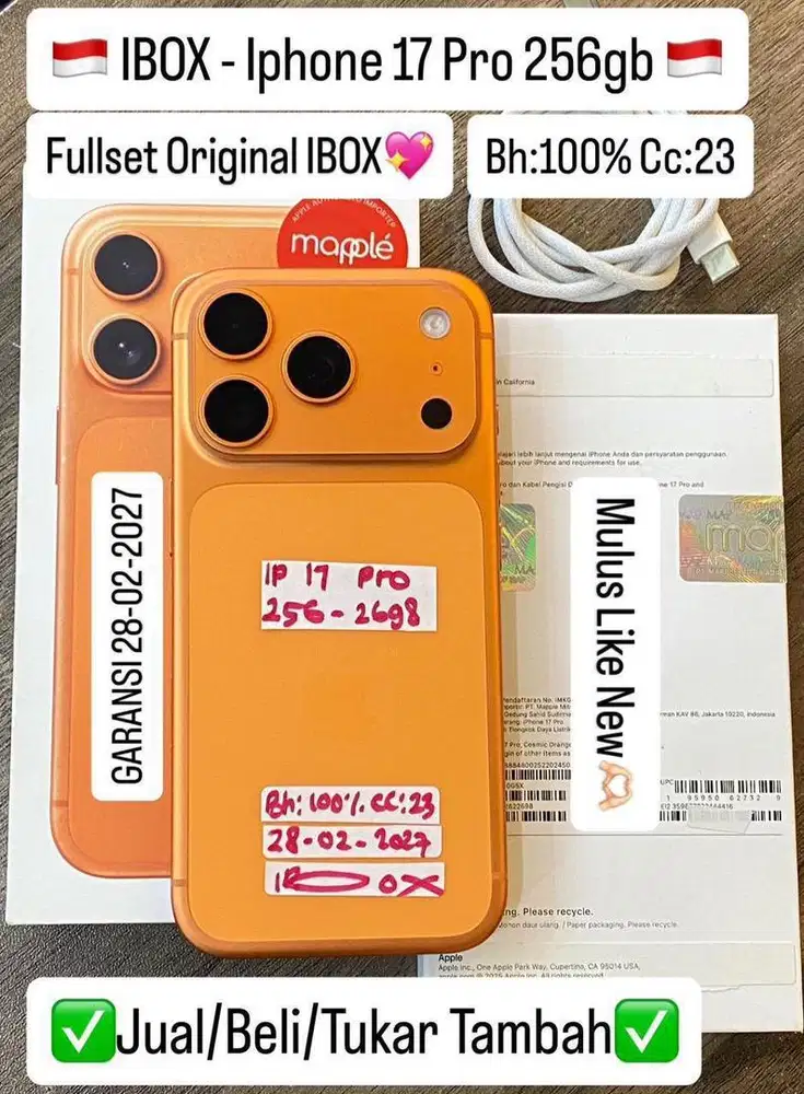Iphone 17 Pro 256 Gb Cosmic Orange Resmi ibox Bisa cicilan