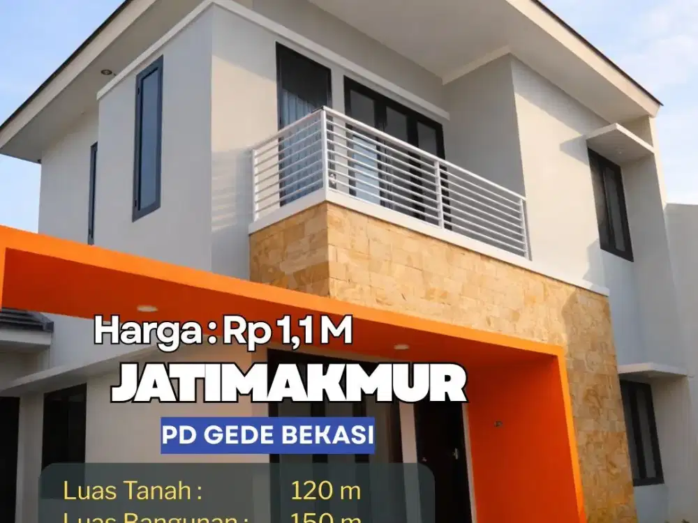 Turun Harga! Rumah Baru Cluster AURI Jatimakmur, 3+1 KT, LT 120 – 1 M Nett S163