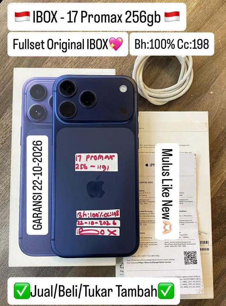 Iphone 17 Promax 256 Gb Deep Blue Resmi ibox bisa cicilan