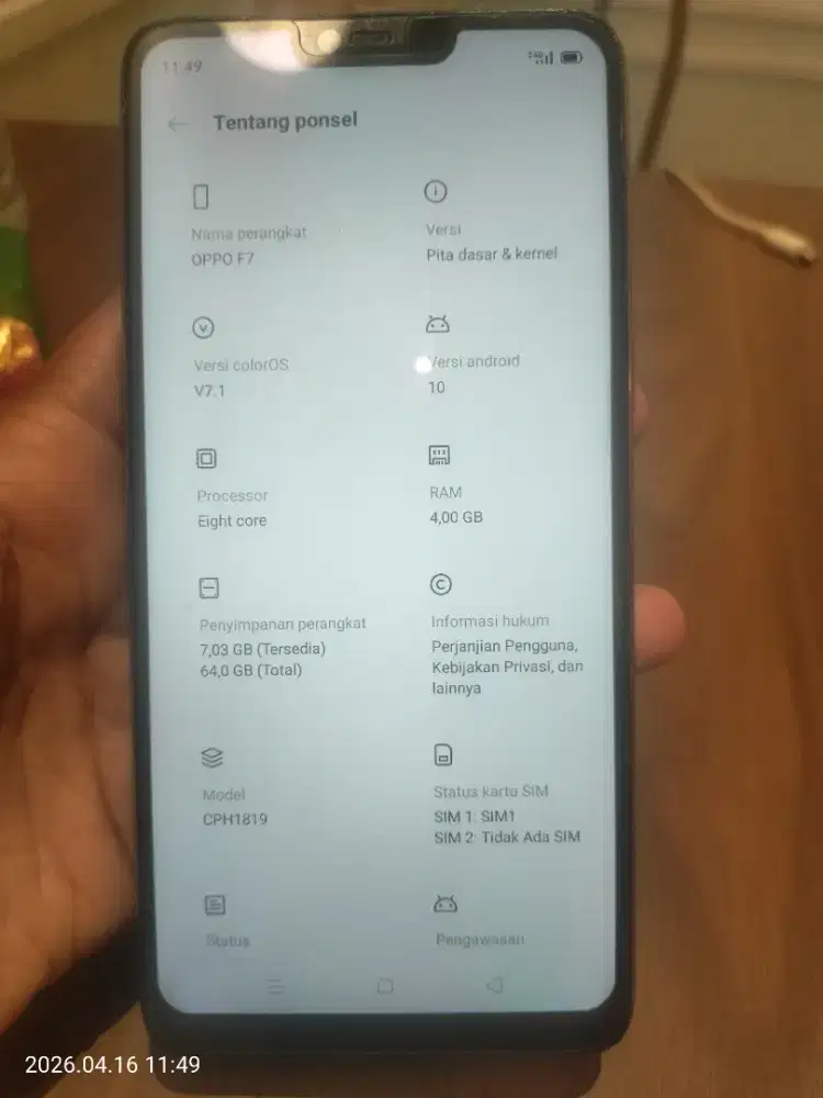 Di Jual Oppo f7 seken