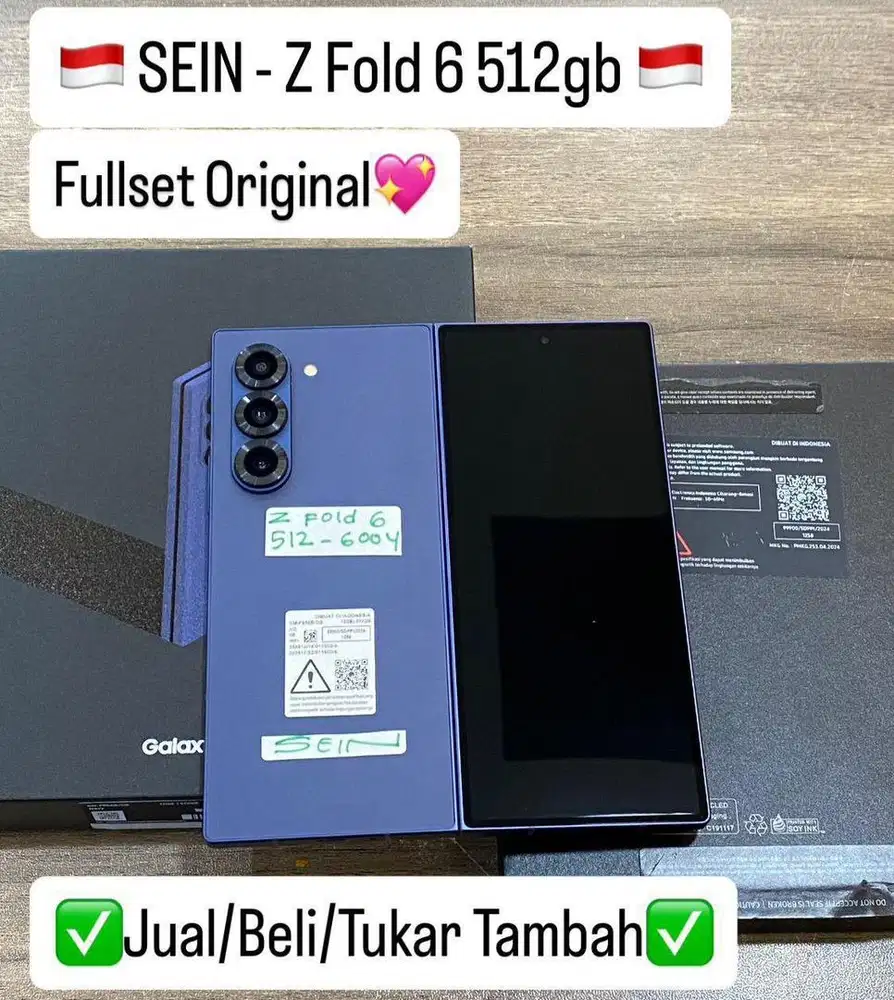 Samsung Zfold 6 12/512 Gb Navy Blue Resmi sein bisa cicilan