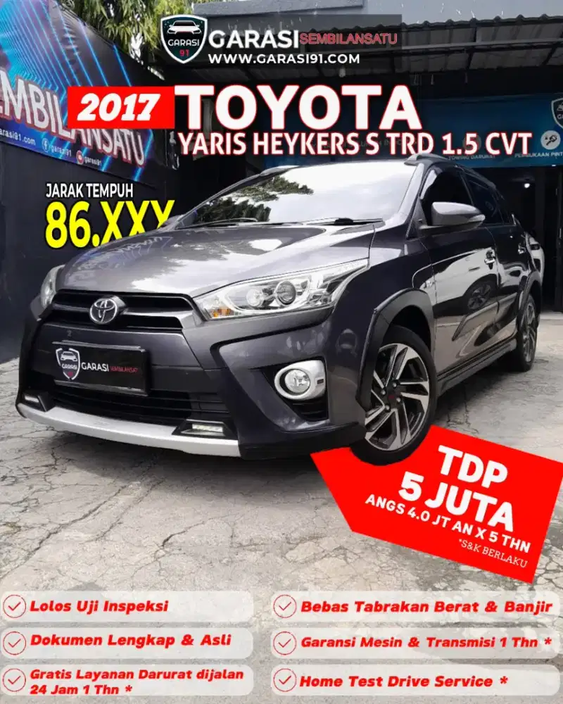 [ TDP 5 Jt ] Yaris Heyker s trd 1.5 Cvt 2017
