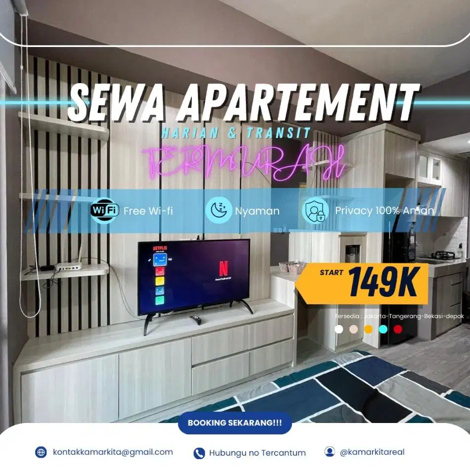 Sewa apartemen Harian/Transit URBANTOWN SERUA Tangerang Termurah