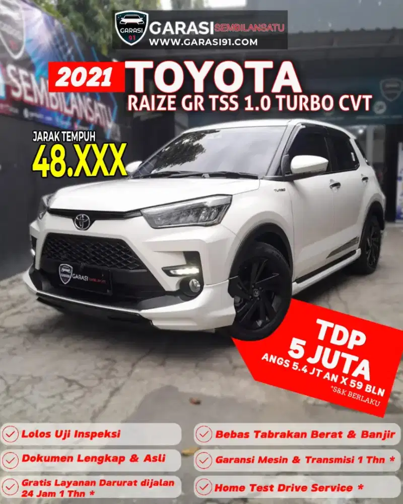 [ TDP 5 Jt ] Raize GR sport tss 1.0 turbo cvt 2021