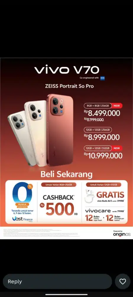 Kredit Handphone VIVO V70 SERIES