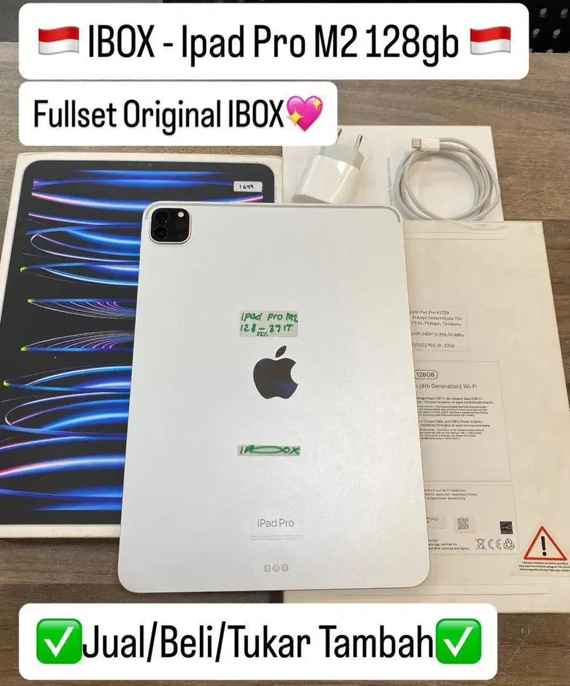 Ipad Pro M2 11 inch 128 Gb Silver Resmi ibox bisa cicilan