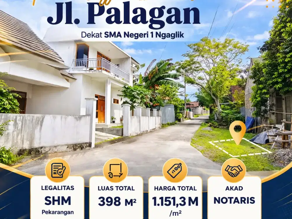 Tanah Pekarangan Jl. Palagan km 11, Lingkungan Perumahan & Pemukiman, udara sejuk asri lingkungan Nasionalis