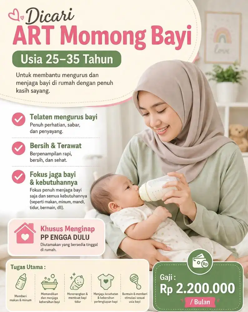 Dicari Lowongan Khusus ART Momong