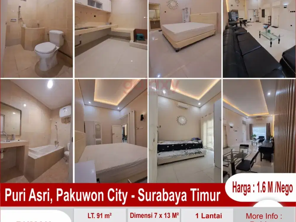 Rumah 1 Lantai Di Puri Asri Pakuwon City Surabaya