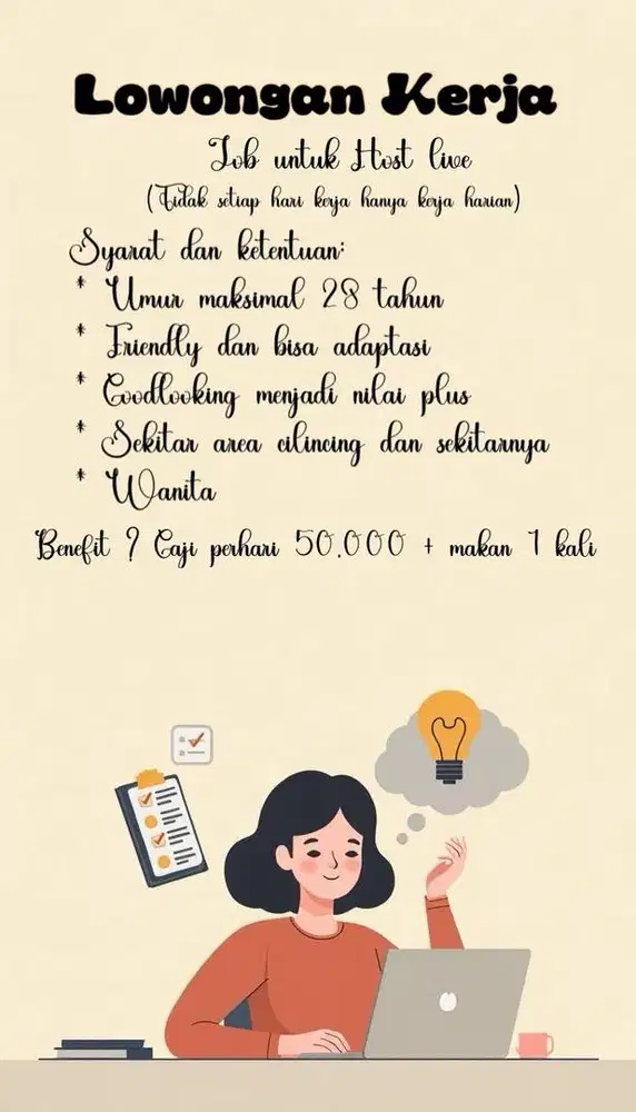 Lowongan host live harian