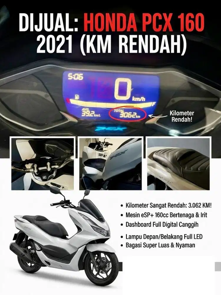 PCX 2021 low KM 3000 jarang dipakai