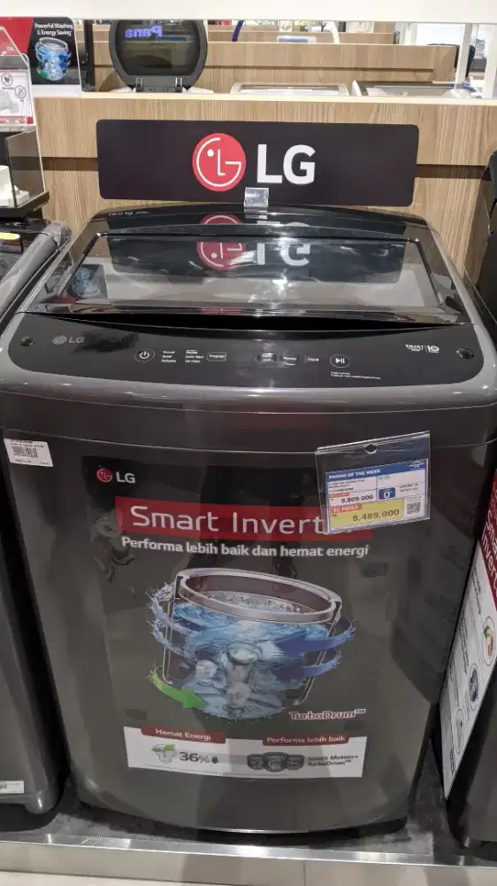 LG WM TOP LOADING 19KG METALIC BLACK