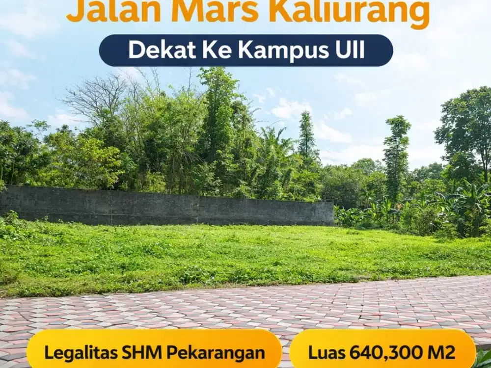 Tanah Jogja Kost Area Kampus UII Kaliurang SHM Pekarangan