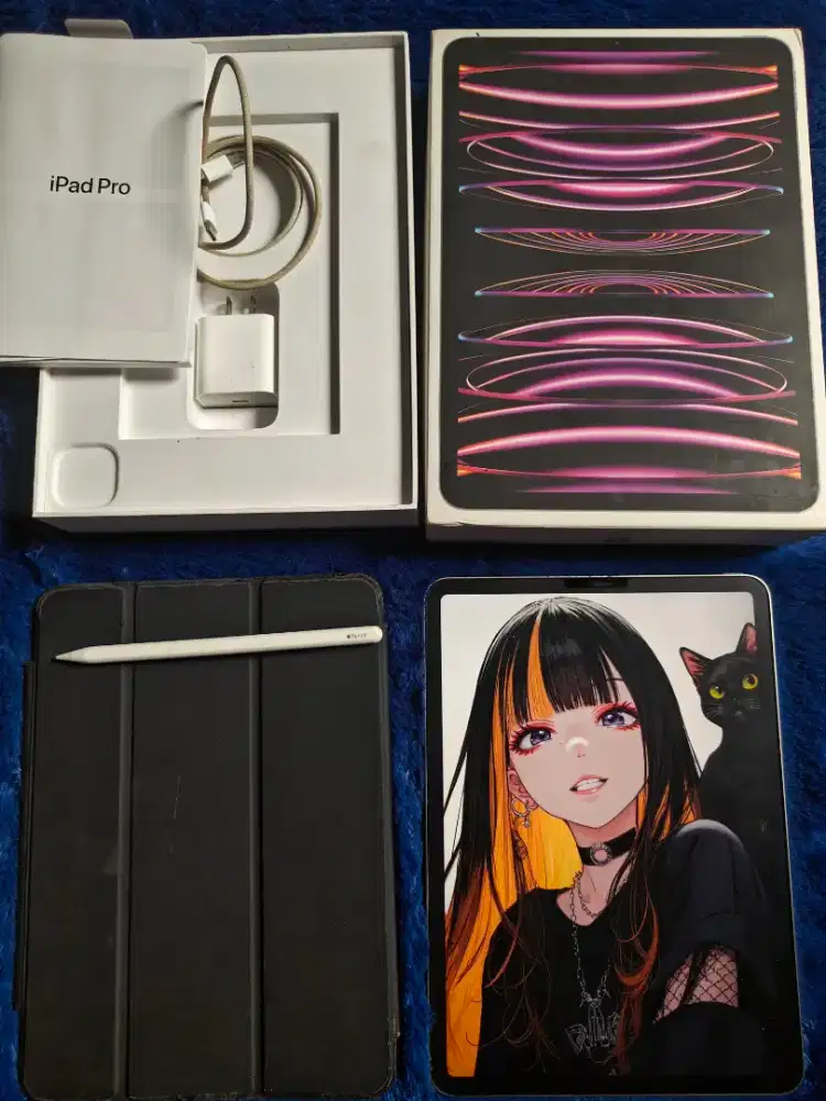 iPad Pro M2 128gb Wifi Gen 4 + Apple pen Gen 2 Fullset Original Second