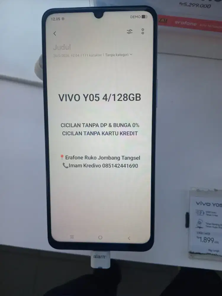 VIVO Y05 4/128GB Cicilan Tanpa DP