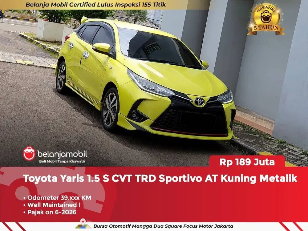 [ GARANSI 5TH ] Toyota Yaris 1.5 S CVT TRD Sportivo AT 2021/2022