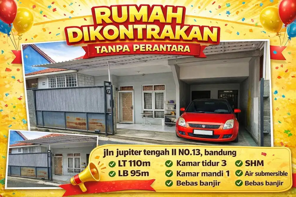 DIKONTRAKAN RUMAH JALAN JUPITER TENGAH MARGAHAYU RAYA DEPAN STRATEGIS