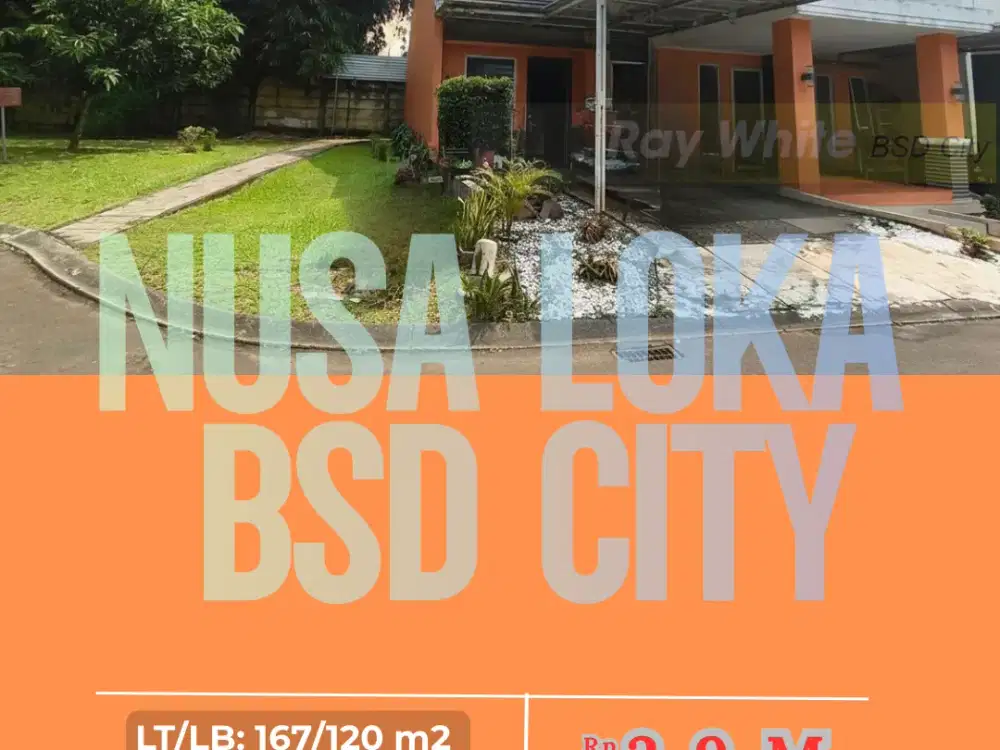 Rumah Hook Terawat Tanah Luas Semi Furnished di Nusa Loka BSD City Dekat Tol