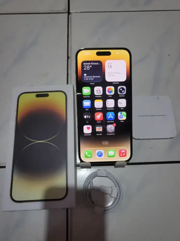 Iphone 14 pro max 128gb gold inter all operator mulus normal no minus